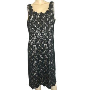 Vintage Naked Dress Lace Black Floral Sleeveless Lined Roses 90s Y2K Sz 20W